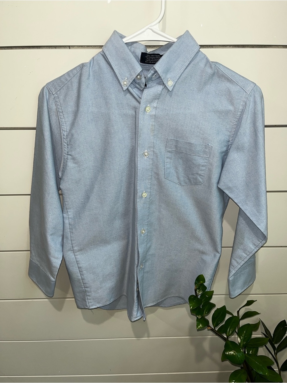 IZOD Boys Size 10 Light Blue Button Up Shirt Classic Preppy Dress Shirt